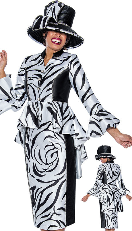 Black and White Ladies GMI Church Suit