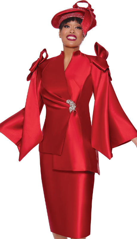 Stunning Red GMI Ladies Church Suit