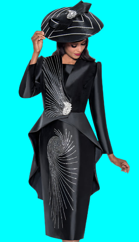 Stunning Black and White Floral Stripped GMI Lady's Suit