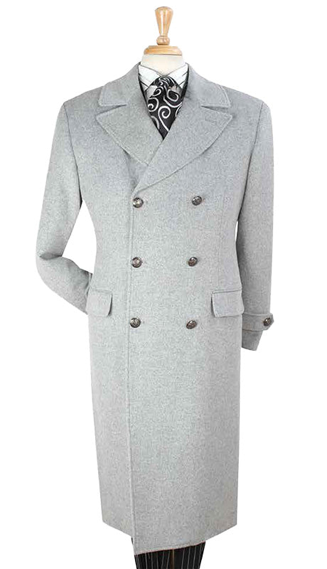 Men's Light Grey Full Length Coat